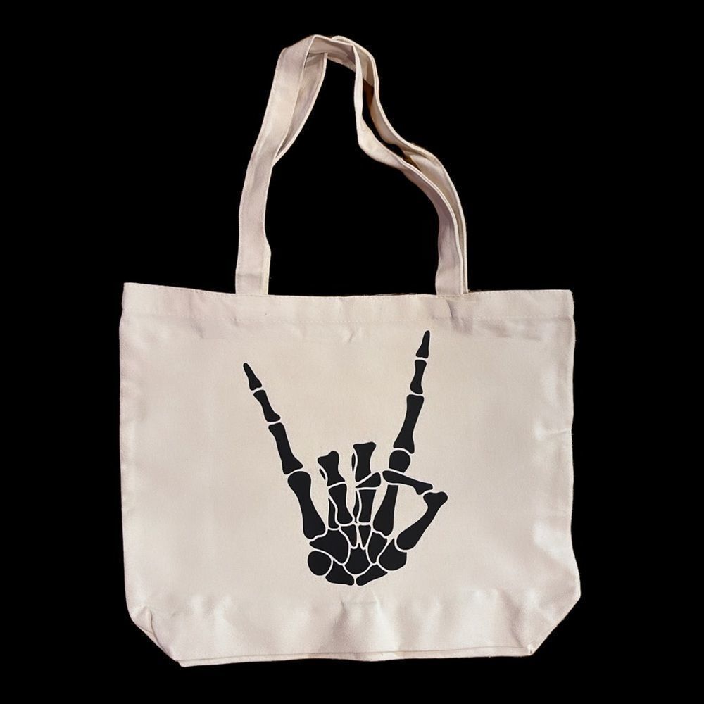 NWT Wool + Pepper Co. Rock Skeleton Hand Tote Bag